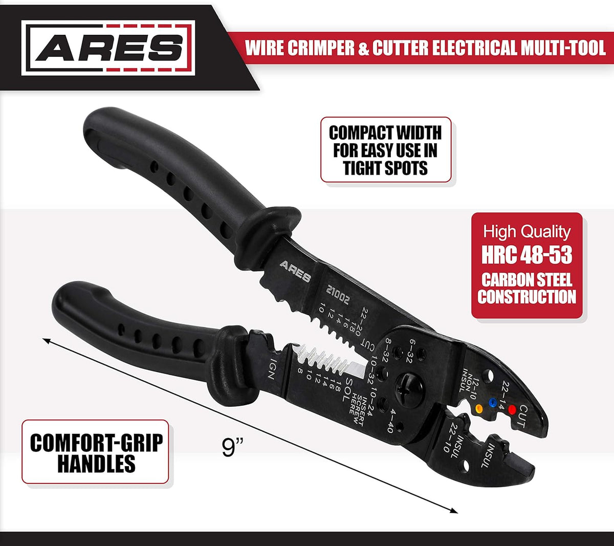 9-inch Wire Stripper Crimper and Cutter Electrical Multi-Tool A490