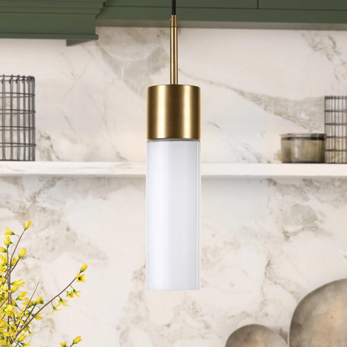 1-Light Pendant with Milk White Glass Shade N726849