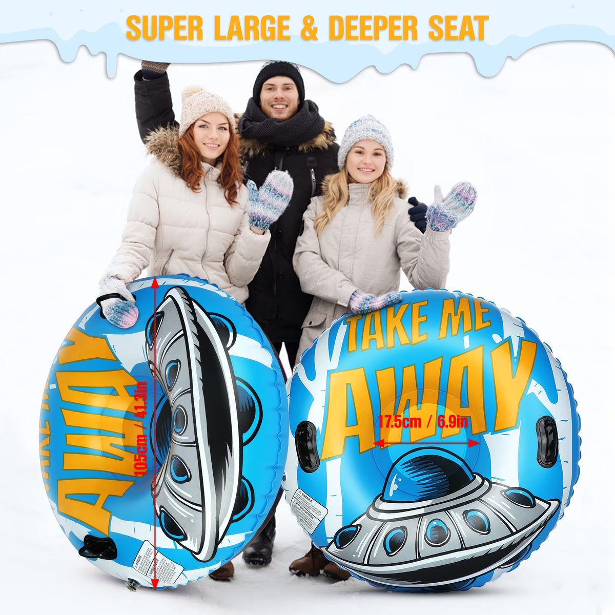 47 Inch Inflatable PVC Snow Tube V993315