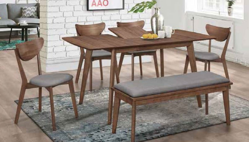 Natural Walnut and Grey Dining Room Set U598200