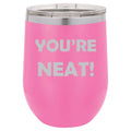 12 oz Double Wall Vacuum Insulated Stainless Steel Stemless Wine Tumbler with Lid N196