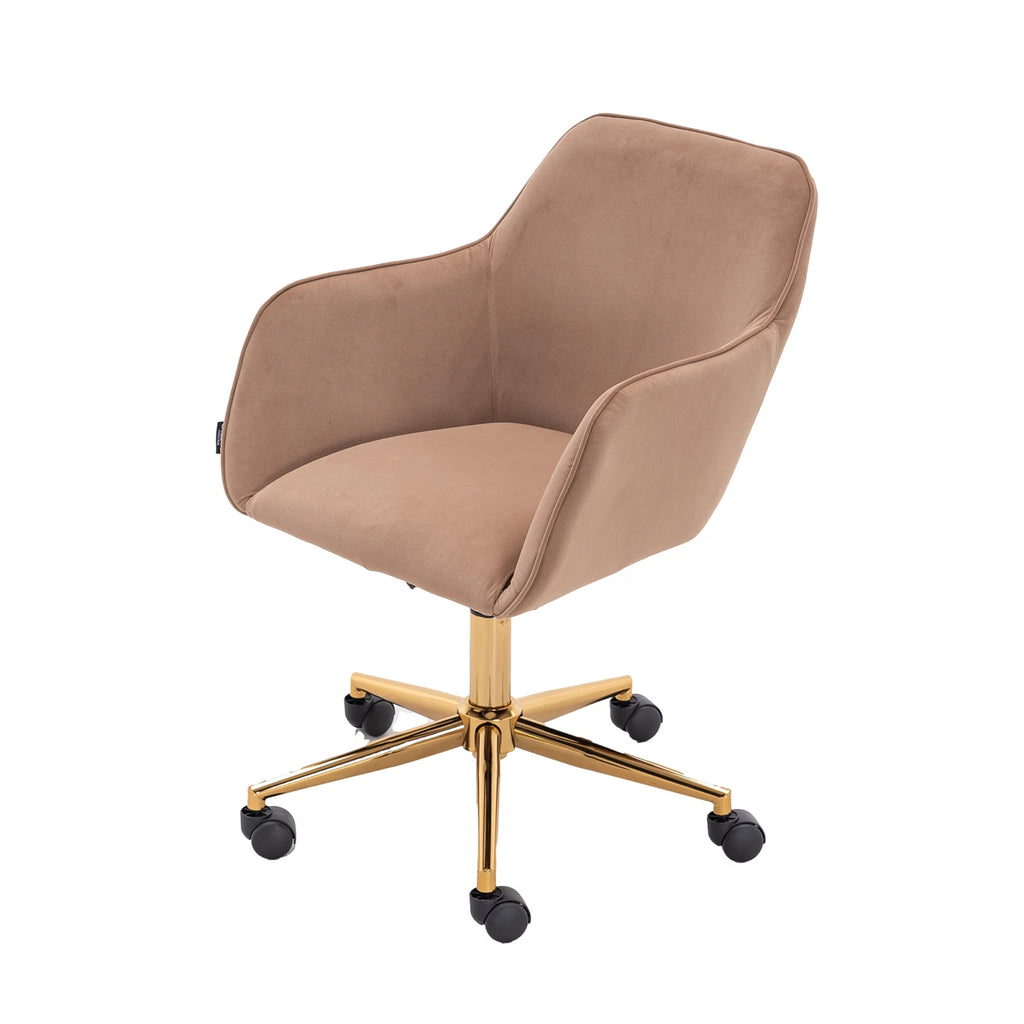 Velvet Adjustable Height Office Chair with Metal Legs and Wheels W620