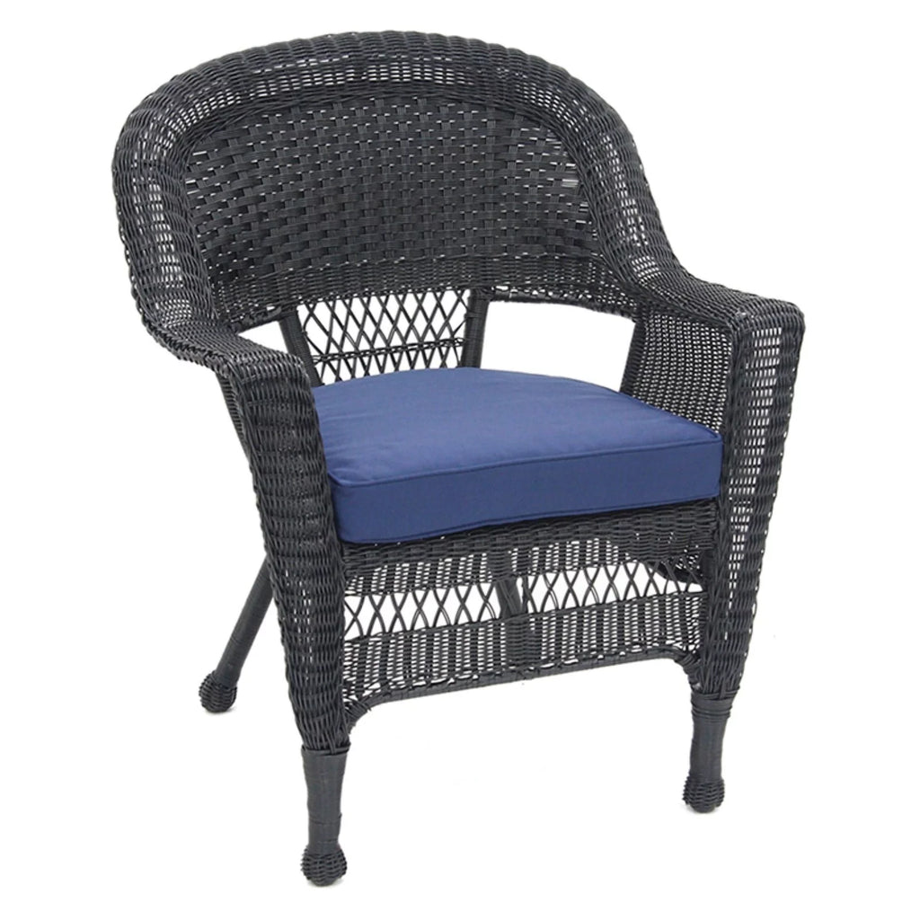 Black Wicker Chair with Cushion E145543