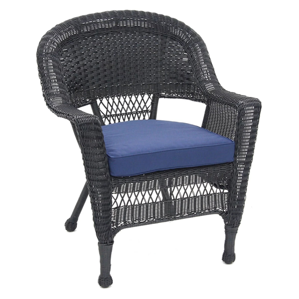 Black Wicker Chair with Cushion E145543