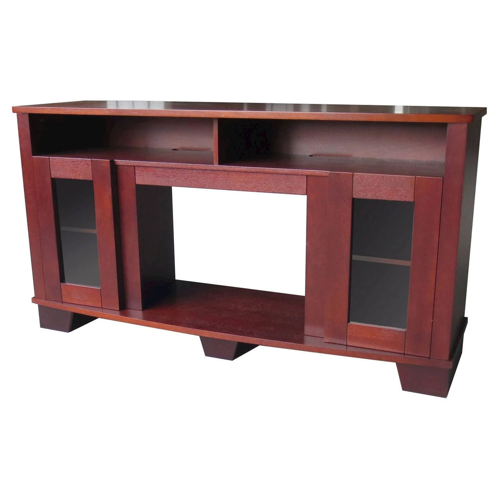 Mahogany Fireplace Mantel with Electronic Fireplace Insert L643