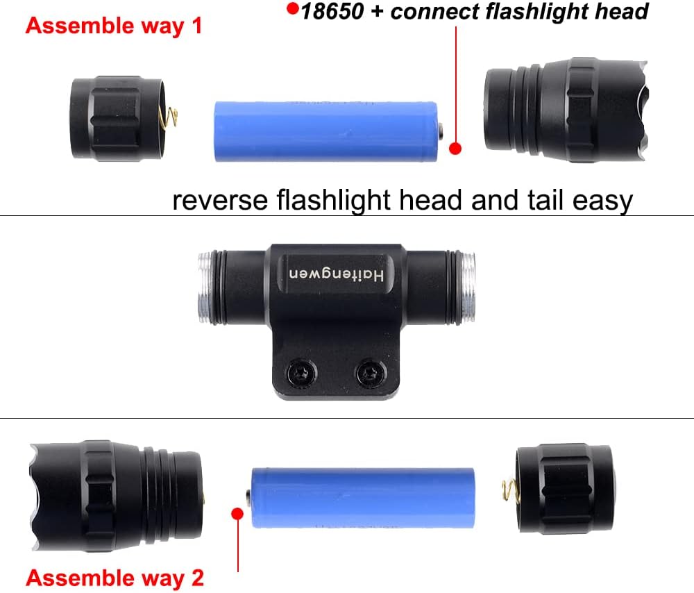 Green 540nm Rail Mounted Predator Flashlight, Rechargeable 18650, Pack of 2 K598902