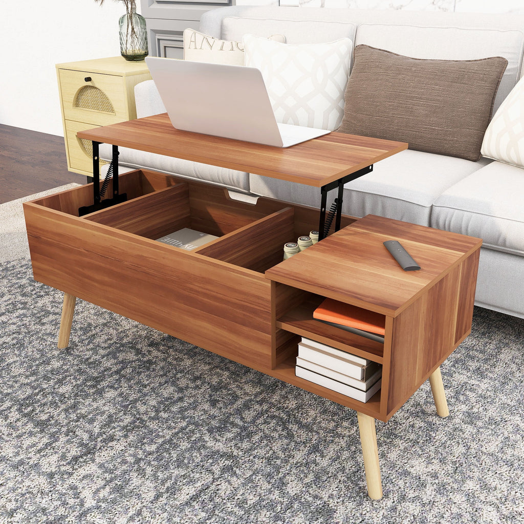 Brown Lift Top Coffee Table with Storage A4326