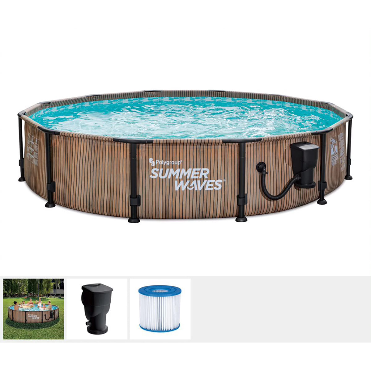 12ft x 30in Above Ground Frame Pool with Filter T278438