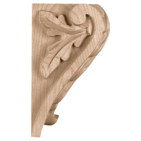 Small Block Acanthus Leaf Corbel, Red Oak H269439
