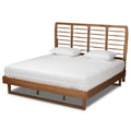 Brown Finished Wood King Size Platform Bed E48800