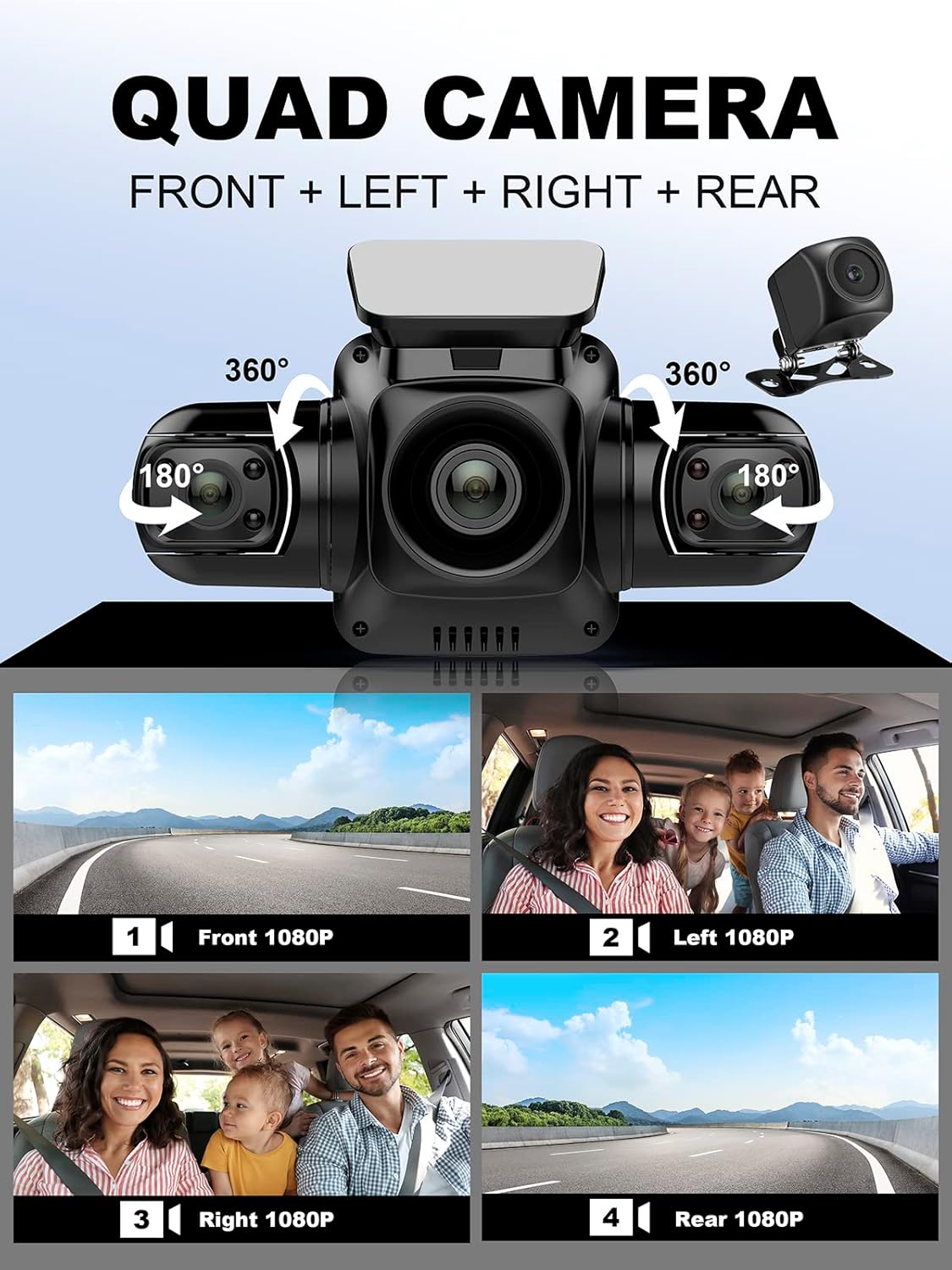 4 Channel FHD 1080P Dash Cam with WiFi M658