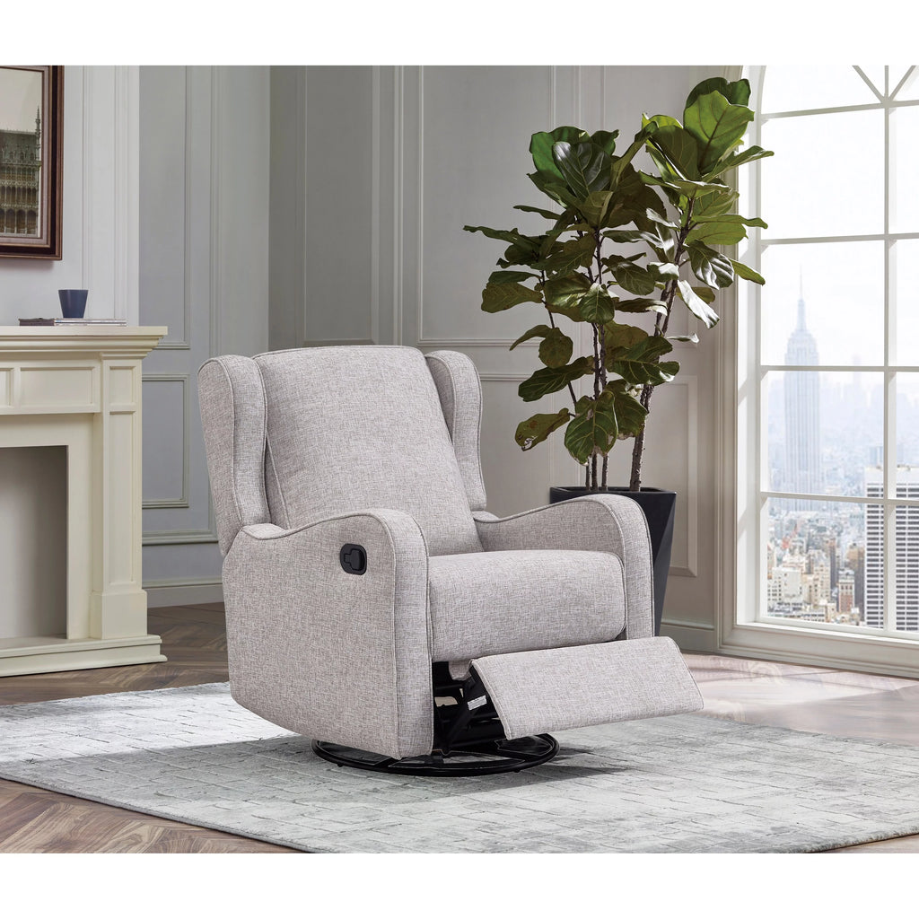 Fawn Gray Fabric Swivel Glider and Recliner X496209