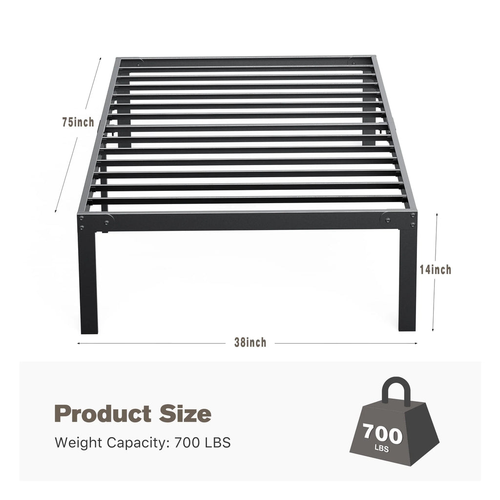 Full Size Heavy Duty Platform Bed Frame with Underbed Storage S3078