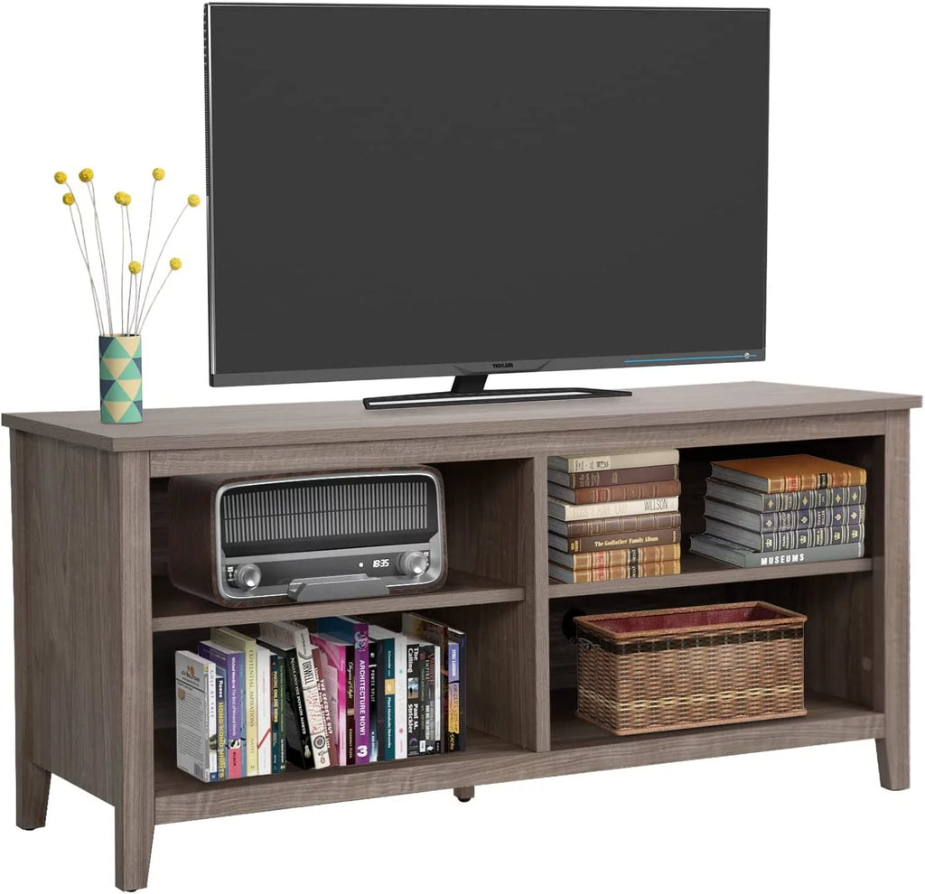 58'' Wood TV Stand with 4-Shelf Storage Y718