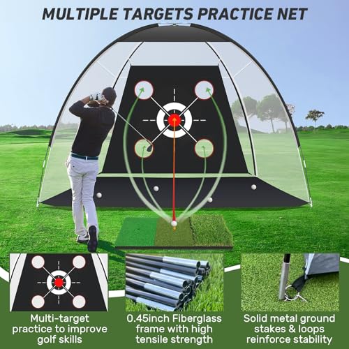 Golf Net with Practice Mat 10x7FT U4506