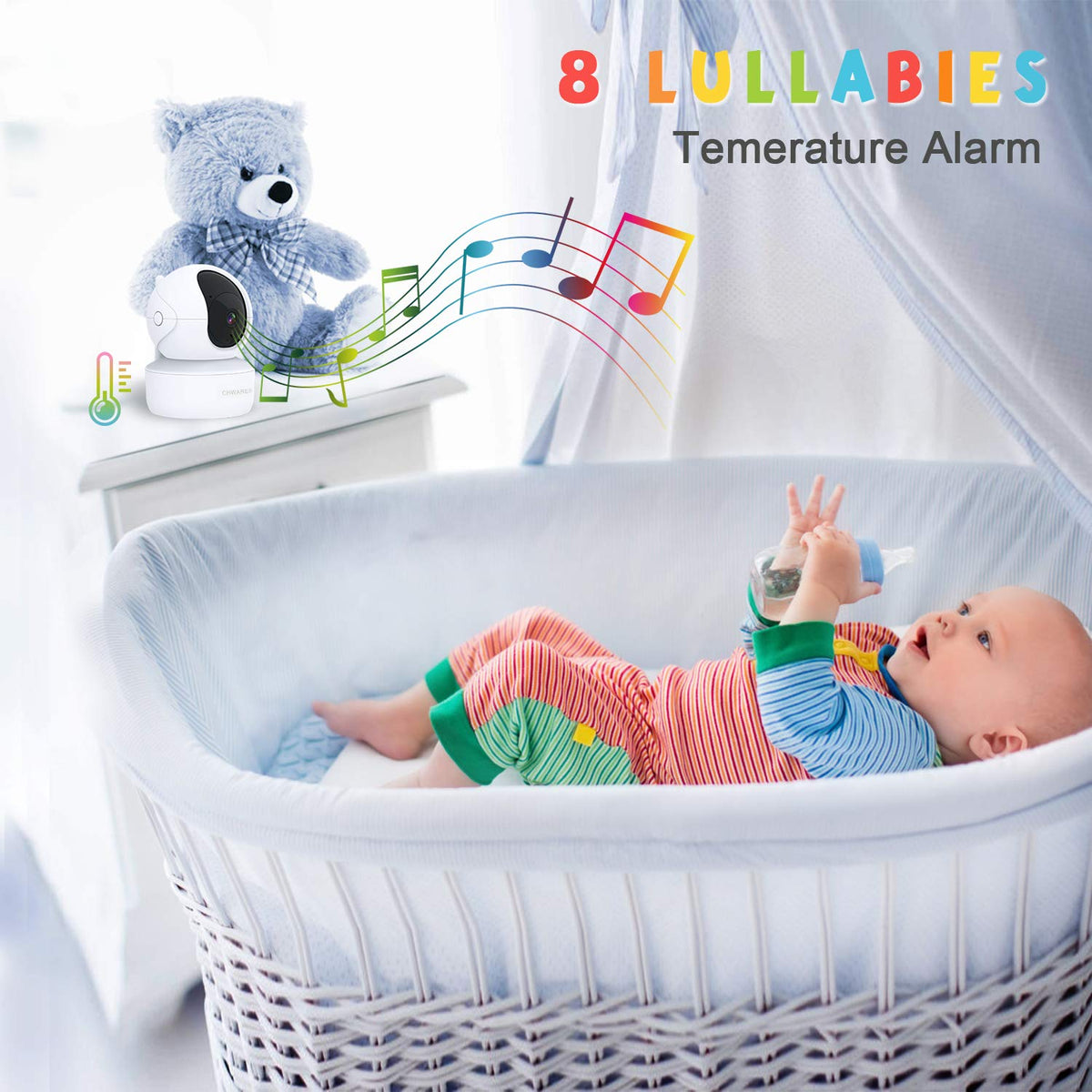 Video Baby Monitor with Pan-Tilt-Zoom Camera and Audio R78011