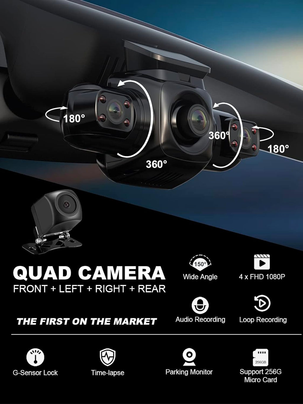 4 Channel FHD 1080P Dash Cam with WiFi M658