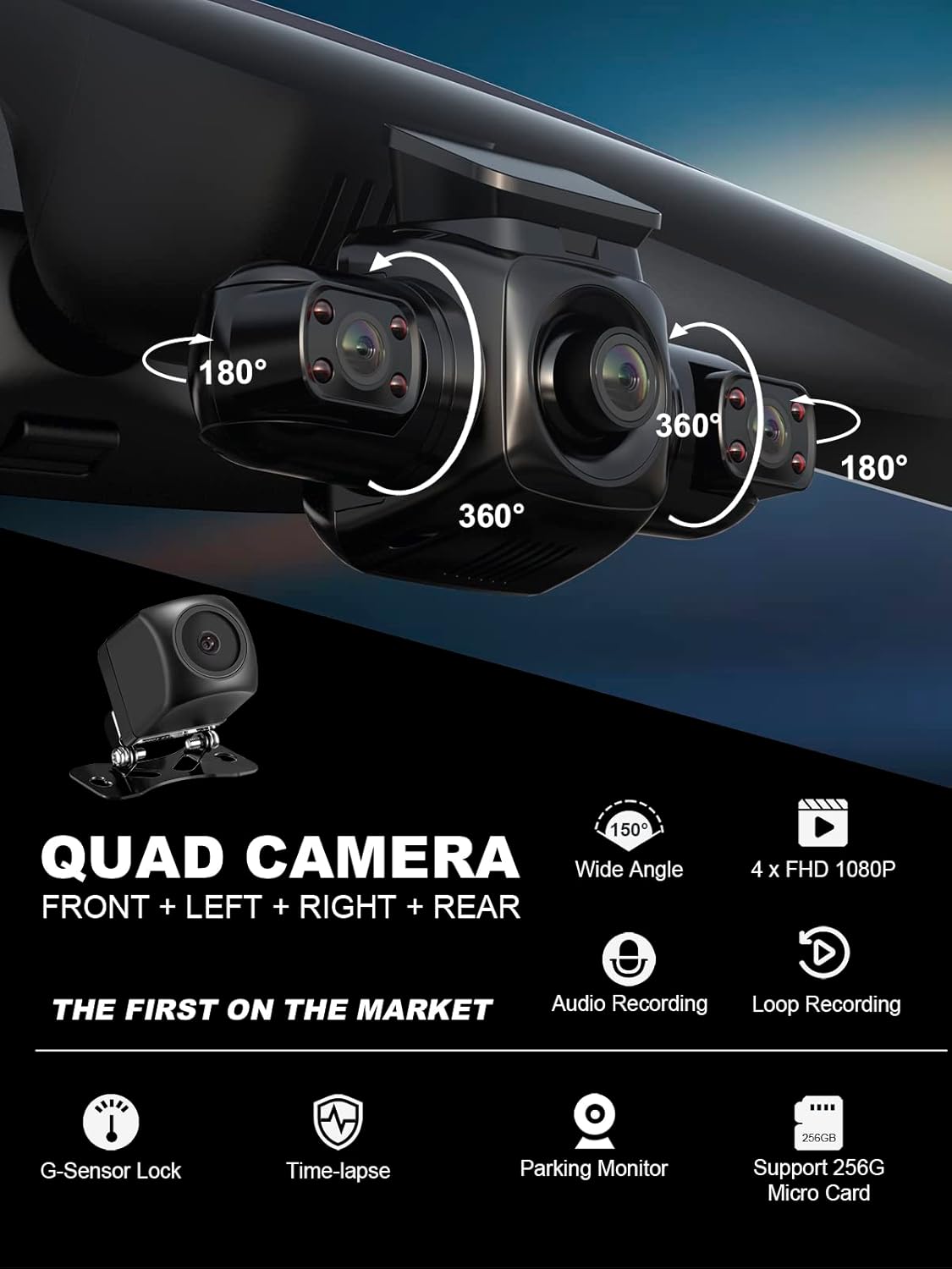 4 Channel FHD 1080P Dash Cam with WiFi M658