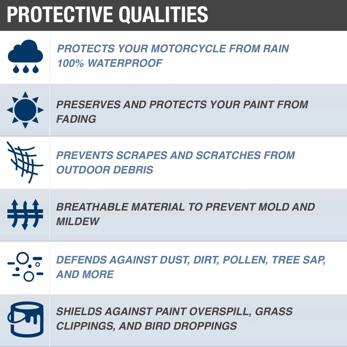 Waterproof Motorcycle Cover, Black S684896