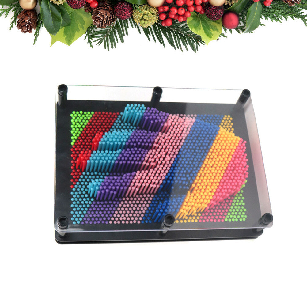 Plastic 3D Pin Art Educational Toys Square Handprint E8313