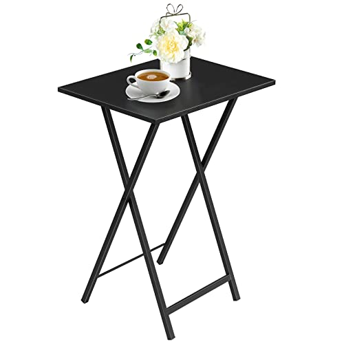 Set of 2 Folding TV Tray Tables, Marble and Gold D6806