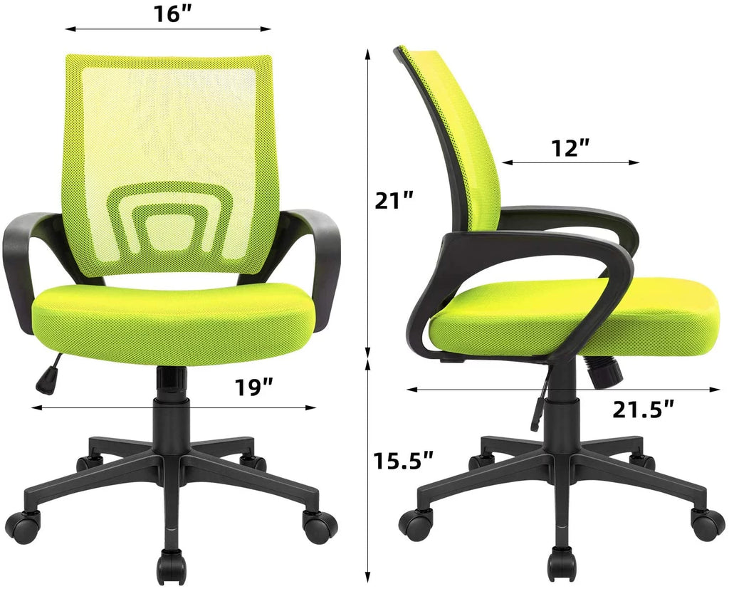 Green Mesh Ergonomic Office Chair with Lumbar Support and Armrest X6809