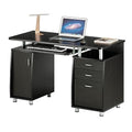 Espresso Writing Desk with Drawers & File Cabinet B20893