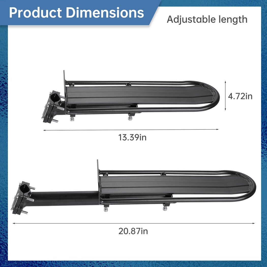 Aluminum Alloy Bicycle Pannier Rack with 10kg Load Capacity Q380499