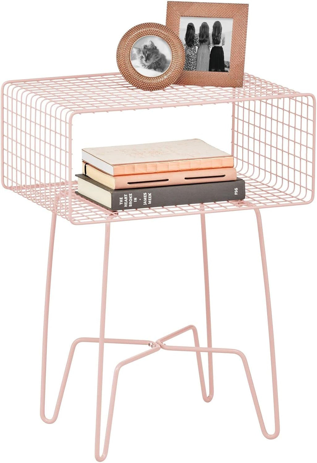 Chrome 2-Tier Metal Side Table with Storage Shelf G1409