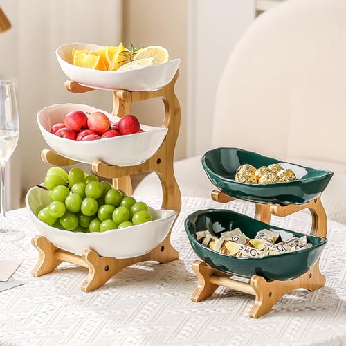 3 Tier White Ceramic Fruit Basket X5886