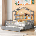 Pink Full Size Wooden House Bed with 2 Drawers S428