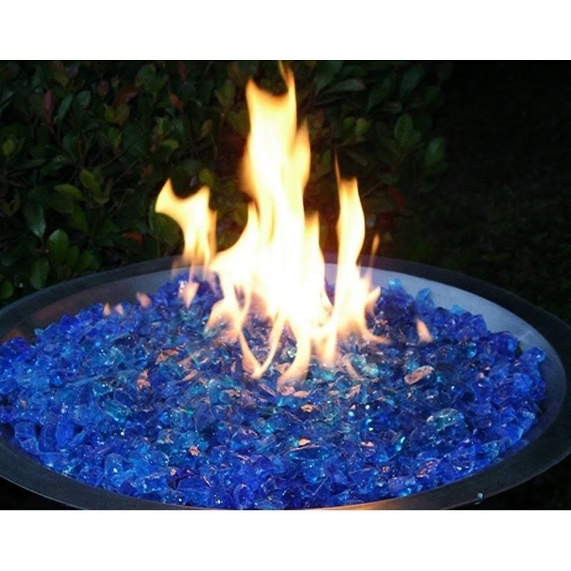 Recycled Fire Pit Fire Glass in Ocean Blue I978076