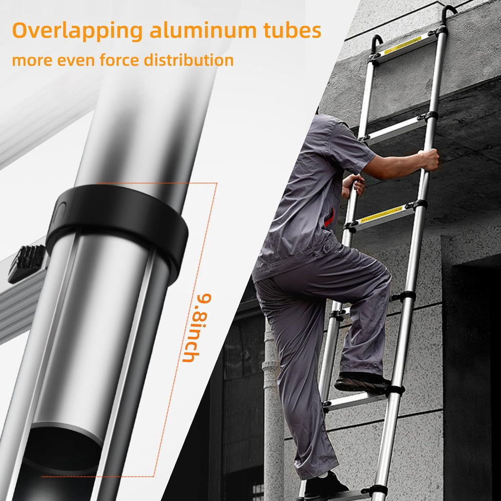 10.5ft Aluminum Telescoping Ladder with Hook T42090