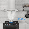 30 Inch Wall Mount Tempered Glass Range Hood U240564