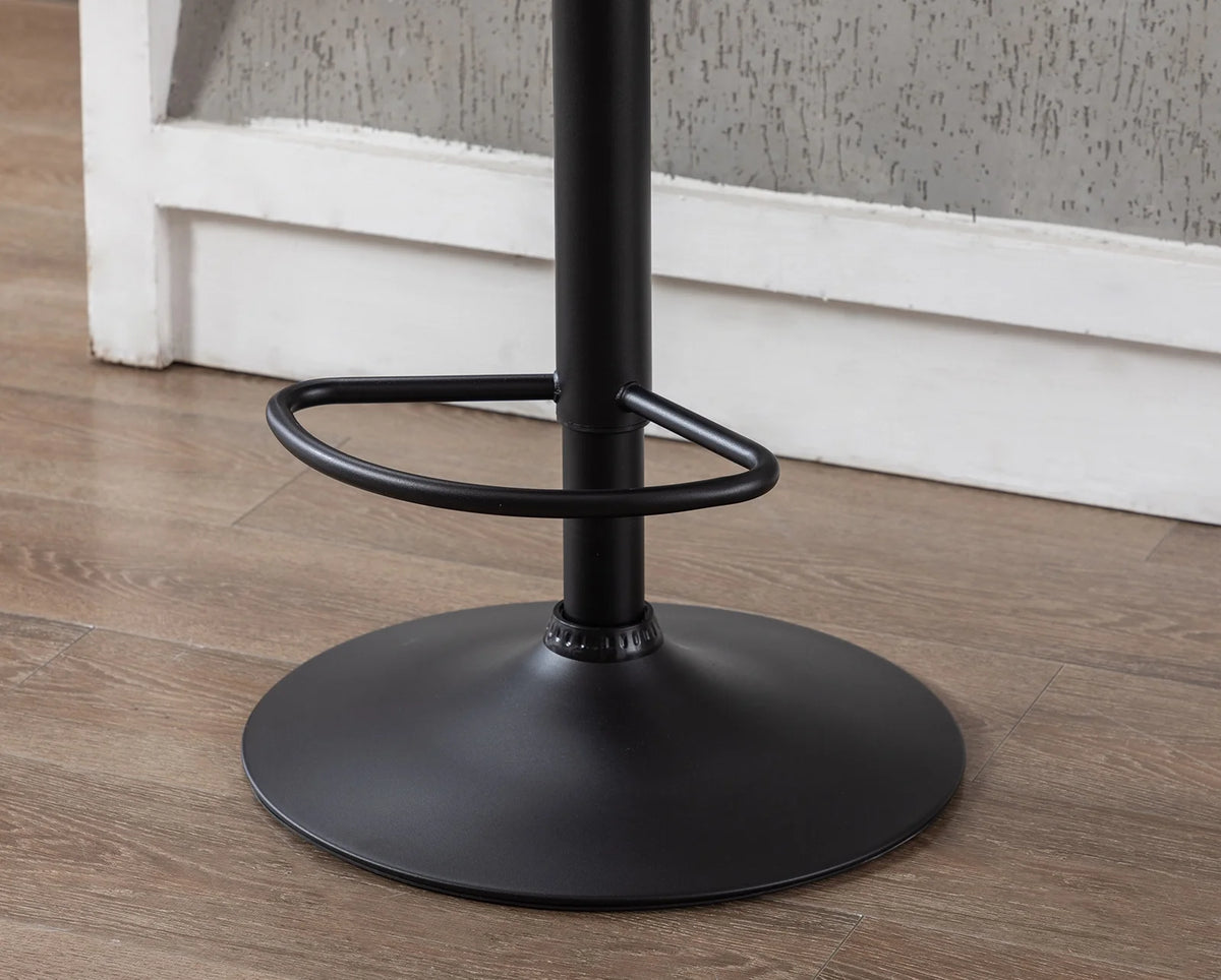 Brown Faux Leather Adjustable Swivel Bar Stool Set of 2 Z97728