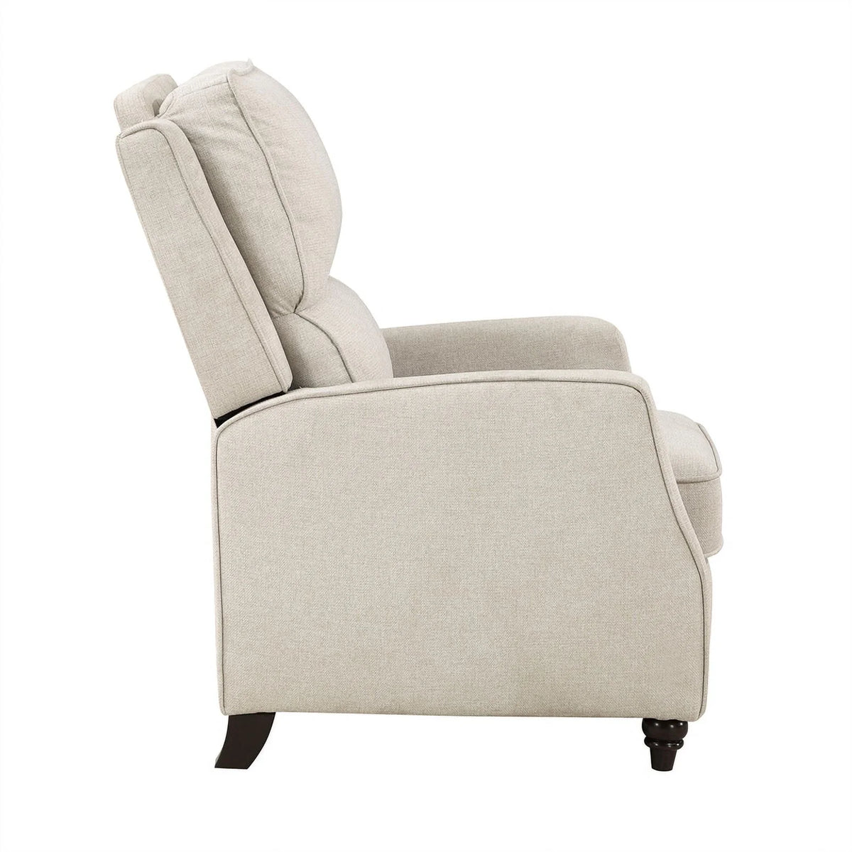 Beige Upholstered Fabric Push Back Recliner W252