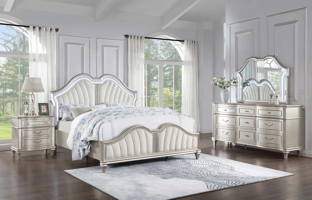 4-piece Upholstered Platform Queen Bedroom Set L38700
