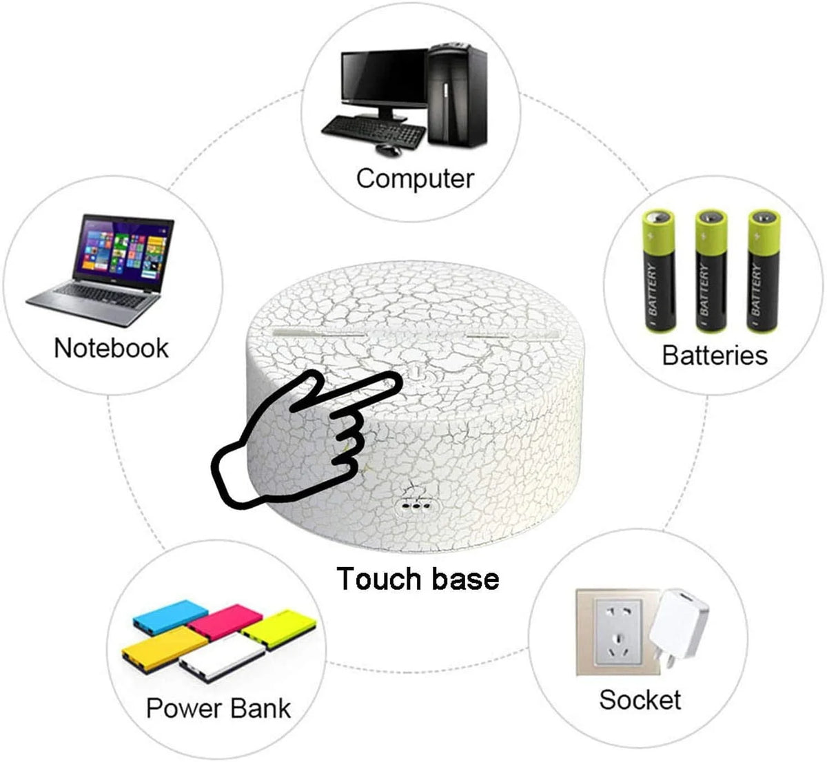3D Illusion Night Light with Remote Control D5551
