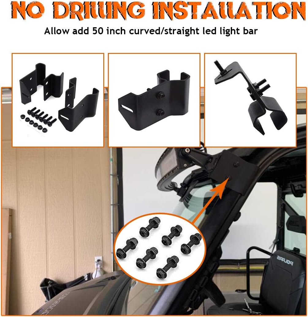 Black Mounting Bracket for Led Light Bar Pack of 2 Q396