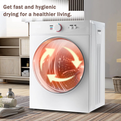 1020W 1.41cu ft Portable Front Load Electric Clothes Dryer with Stainless Steel Tub L344