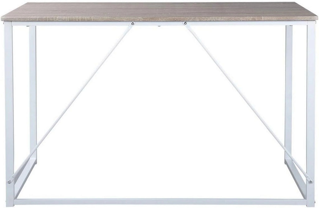 47.2 Inch Light Brown and White Computer Desk with Metal Frame I9712