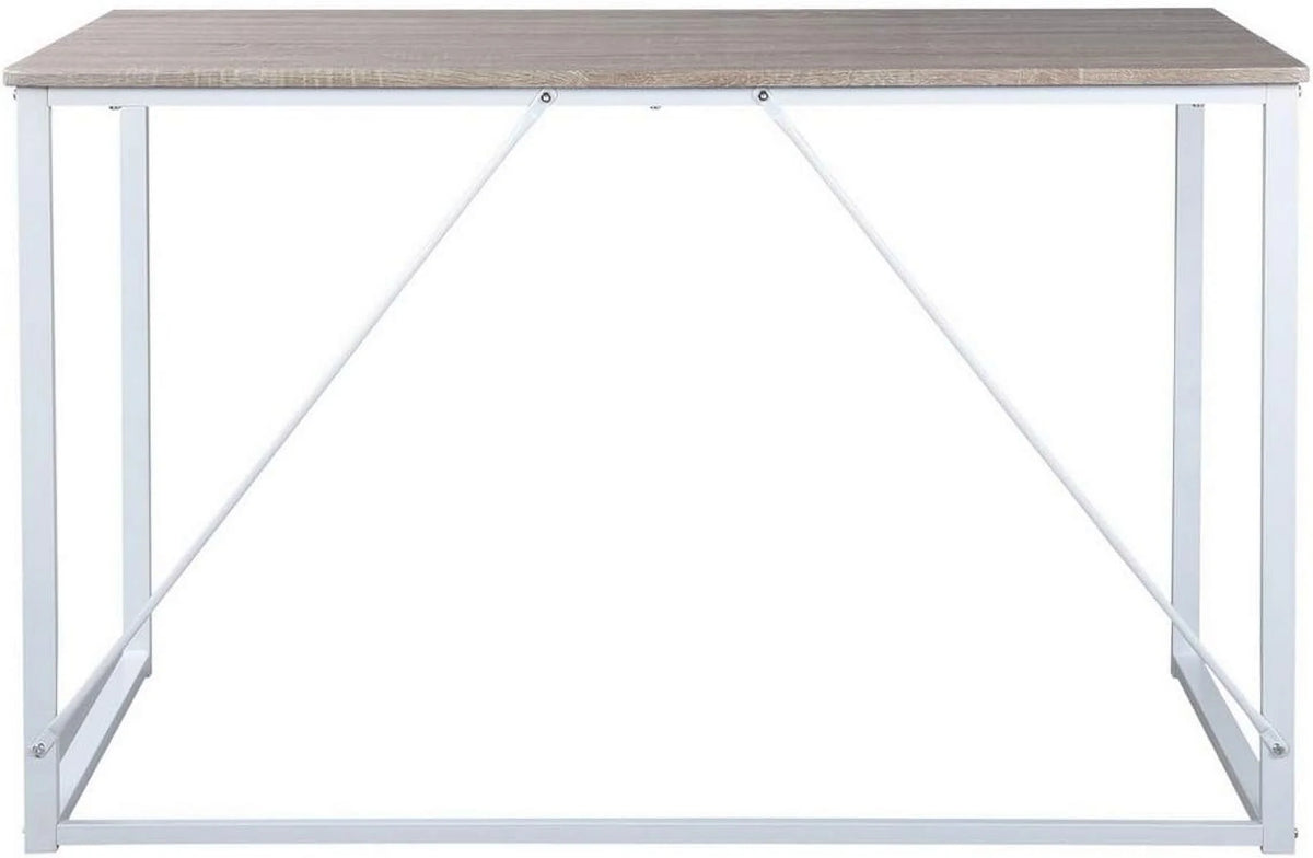 47.2 Inch Light Brown and White Computer Desk with Metal Frame I9712