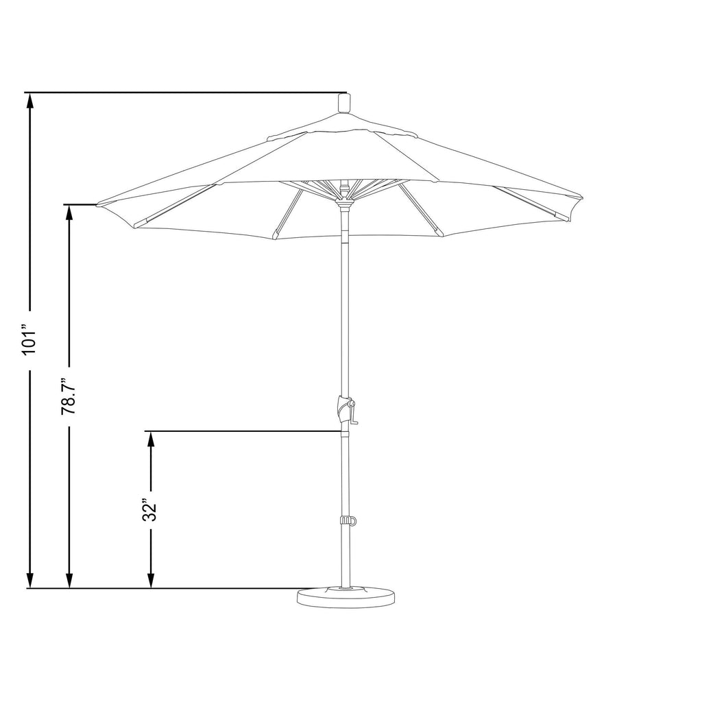 9 ft. Aluminum Market Umbrella Push Tilt P20132