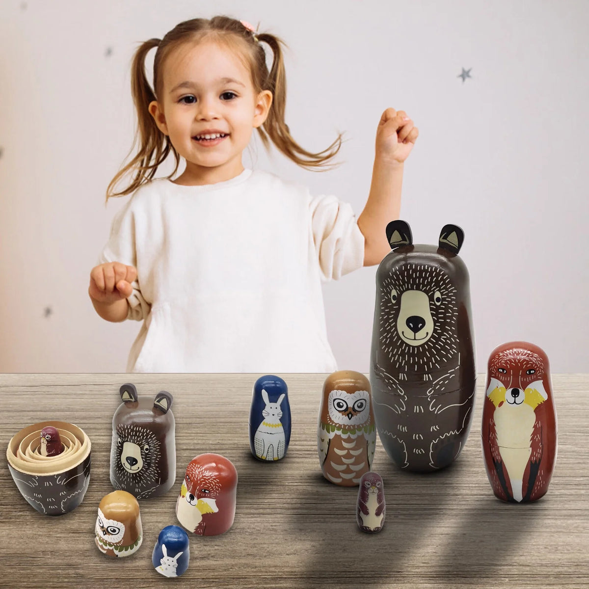 Pack Of 5 Wooden Matryoshka Toy S181963