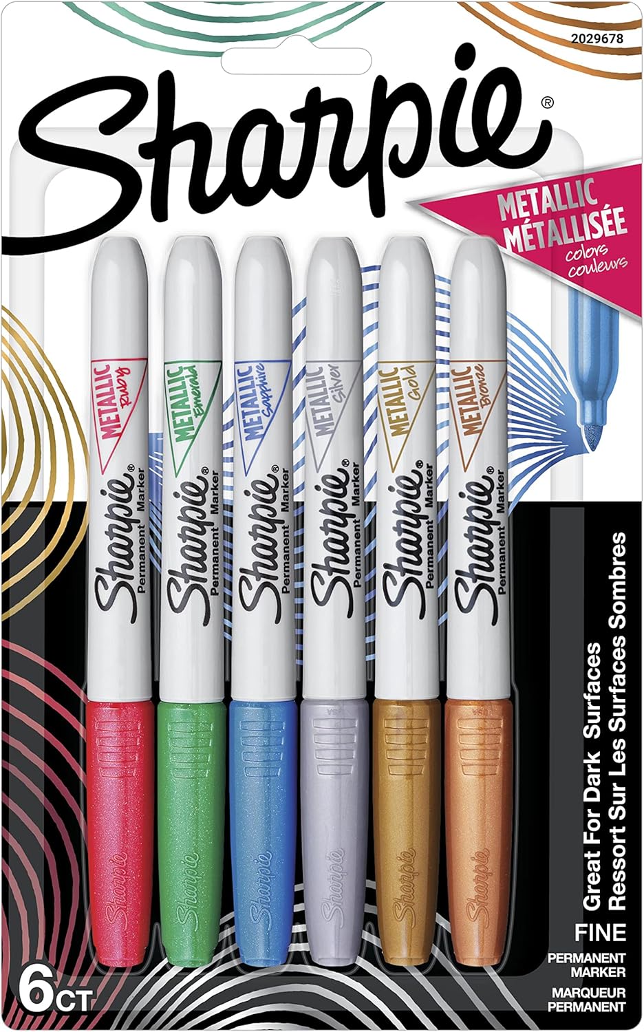 Metallic Permanent Markers, Fine Point, 36 Count Pack of 2 Q862