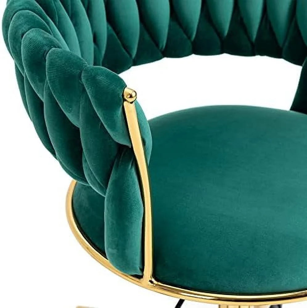 Velvet Swivel Office Chair with Gold Base Q805771