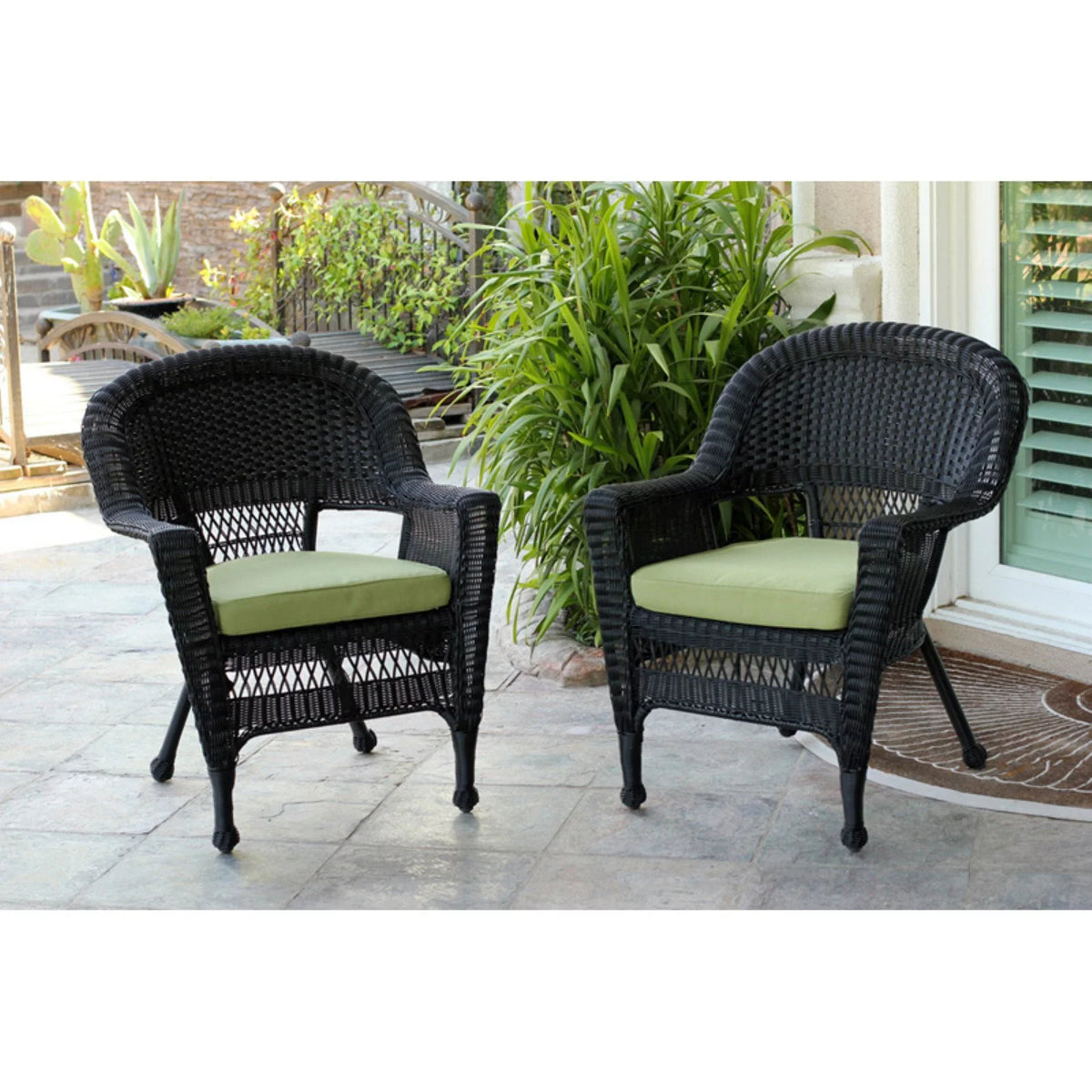Black Wicker Chair with Cushion E145543