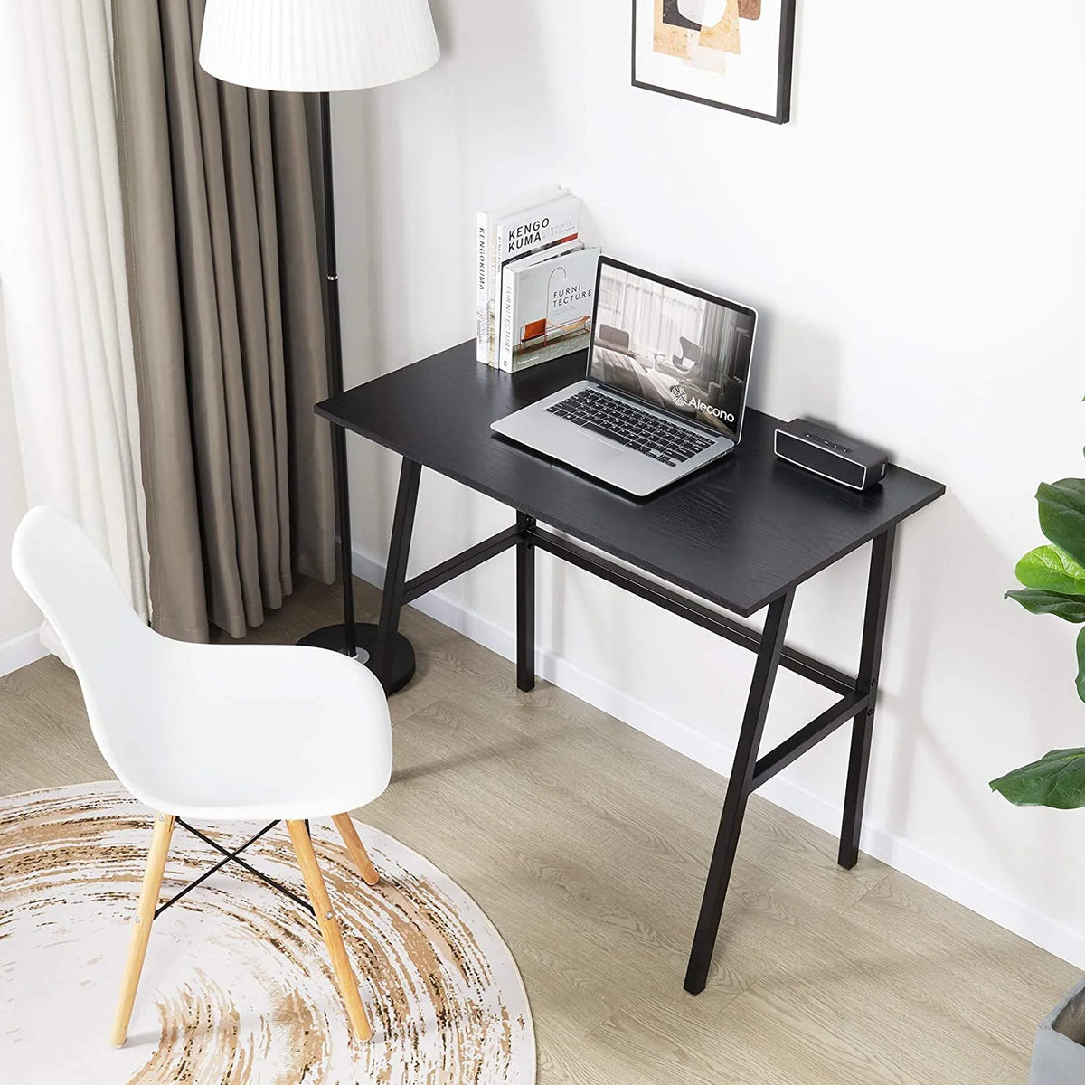 Black Small Computer Desk with Metal Frame L222225