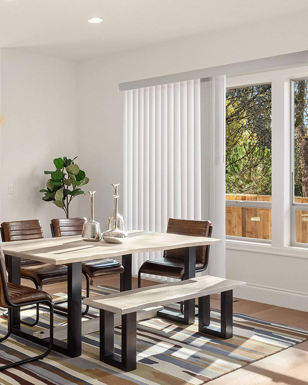 White Cordless Vertical Window Blinds, 78 inch x 84 inch S397