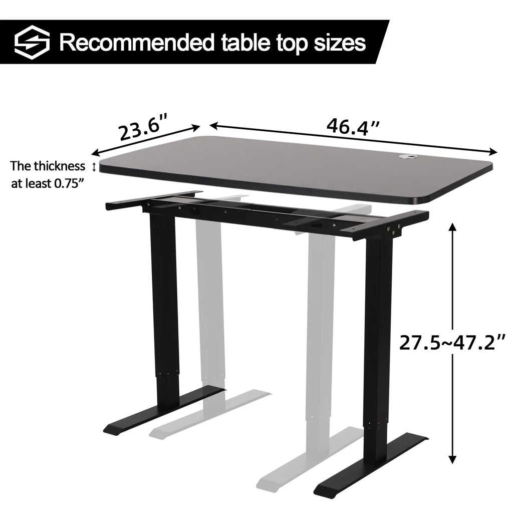 Black Electric Standing Desk Converter with 46 in. Top H109933